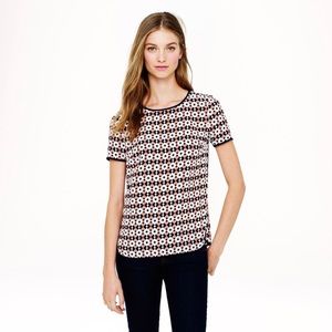 J. Crew tipped silk tee, diamond tile